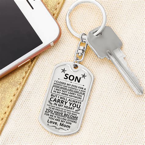 mom to son keychain